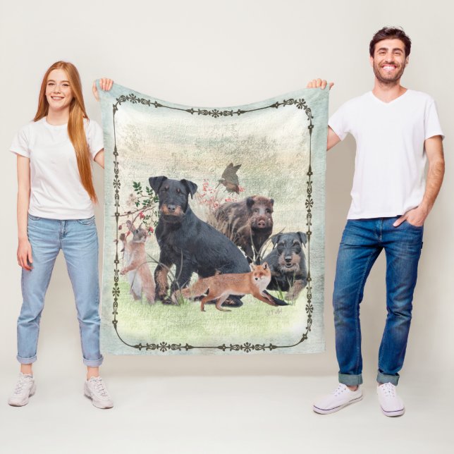 German Hunting Terrier (Jagdterre) Fleecedecke (Beispiel)