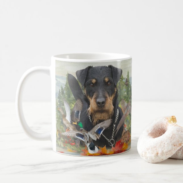 German Hunting Terrier (Jagdterre) Kaffeetasse (Mit Donut)