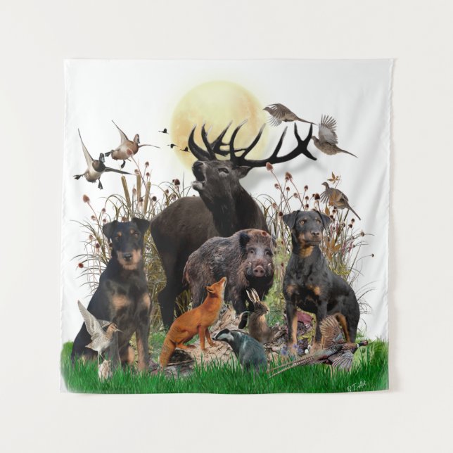 German Hunting Terrier (Jagdterre) Wandteppich (Vorderseite)