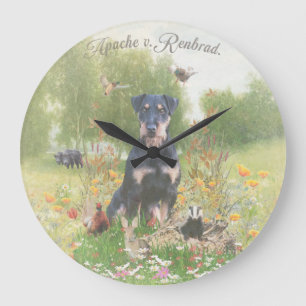 German Hunting Terrier (Jagdterrier)  Sticker Pape Große Wanduhr