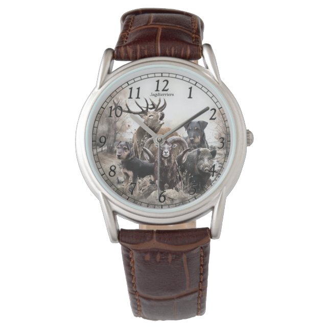 German Hunting Terrier, The Jagdterrier, Art Armbanduhr (Vorderseite)