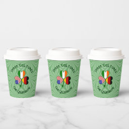 German Irish American Shamrock Personalized Text Pappbecher