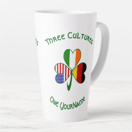 German Irish USA Flags Kleeblatt Personalisiert La Milchtasse