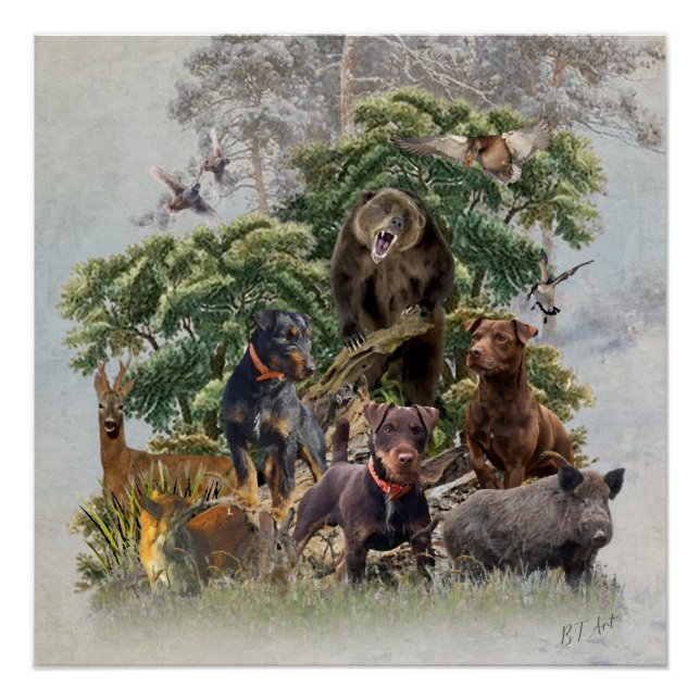 German Jagdterer , immer bereit zur Jagd Poster (Vorderseite)