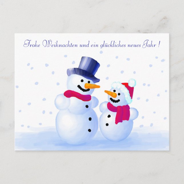 German Merry Christmas Postcard Feiertagspostkarte (Vorderseite)
