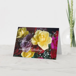 German: Muttertag Mother's day roses Karte