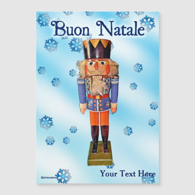 German Nutcracker - Buon Natale Magnetkarte (Vorderseite)