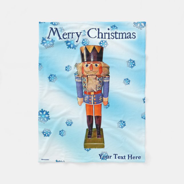 German Nutcracker - Frohe Weihnachten Fleecedecke (Vorderseite)