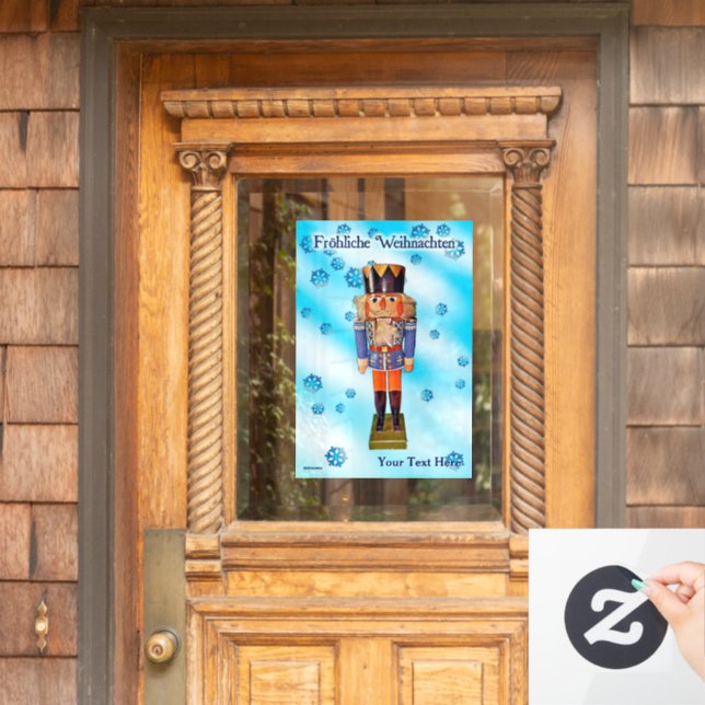 German Nutcracker - Fröhliche Weihnachten Fensteraufkleber (Haustür)