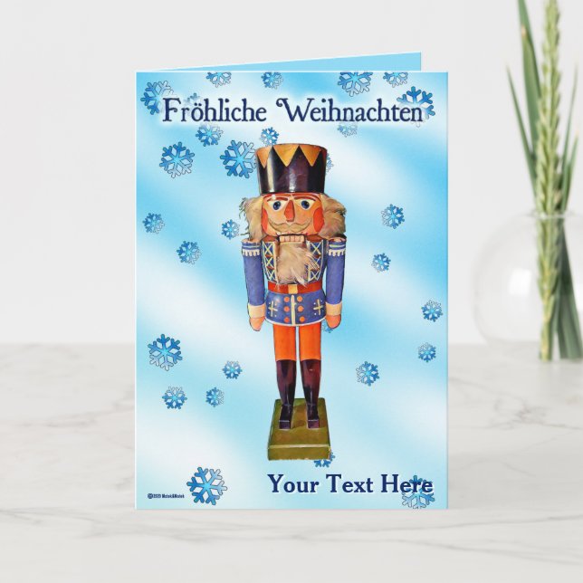 German Nutcracker - Fröhliche Weihnachten Karte (Vorderseite)