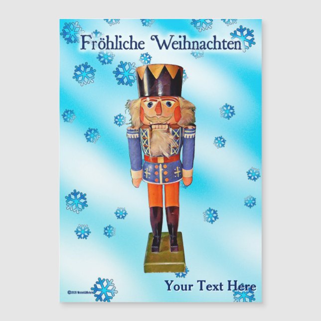 German Nutcracker - Fröhliche Weihnachten Magnetkarte (Vorderseite)