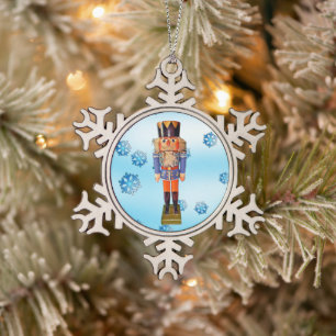 German Nutcracker Schneeflocken Zinn-Ornament