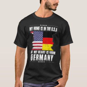 German Patriot Grown Proud Zuhause Heart USA T-Shirt