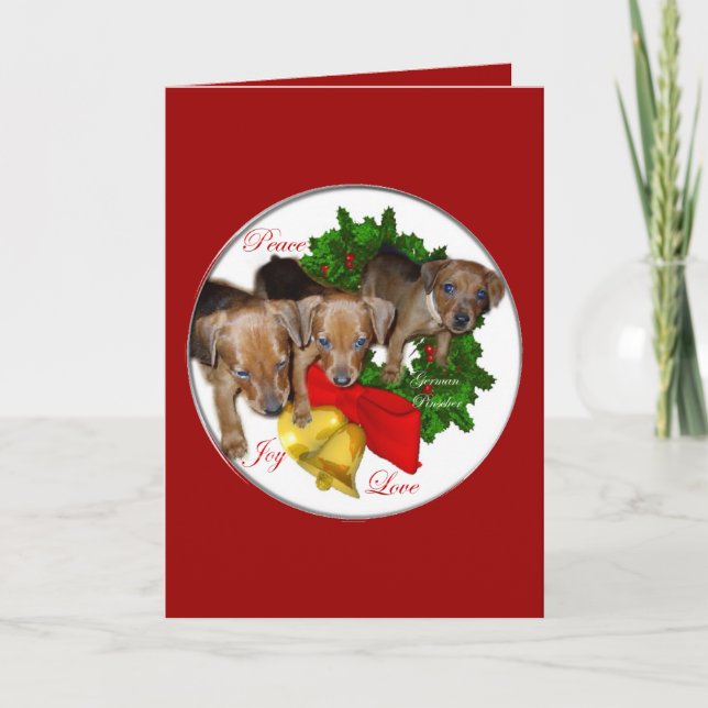 German Pinscher Christmas Geschenke Feiertagskarte (Vorderseite)