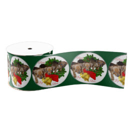 German Pinscher Christmas Ripsband