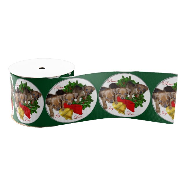 German Pinscher Christmas Ripsband (Spule)