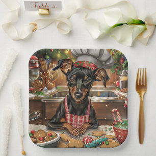 German Pinscher Holiday Baking: Feierliche Weihnac Pappteller