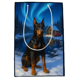 German Pinscher Holiday Card Mittlere Geschenktüte