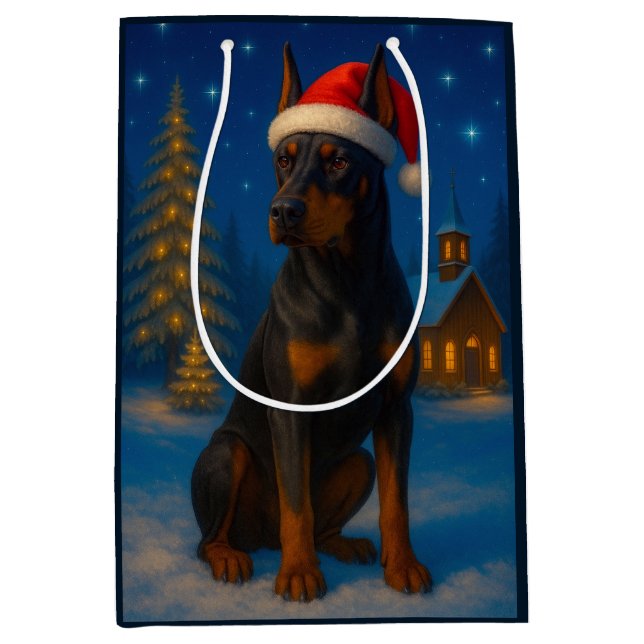 German Pinscher Holiday  Mittlere Geschenktüte (Vorderseite)