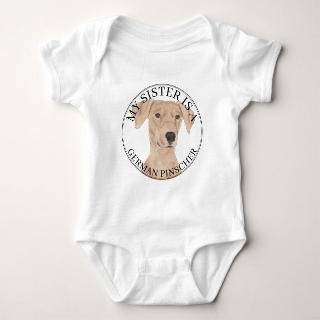 German Pinscher Sister Baby Strampler (Vorderseite)