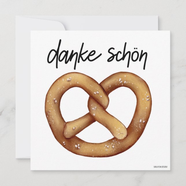 German Pretzel Danke-Danke-Karte (Vorderseite)