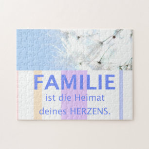 German Quote About Family Dandelion Seed Blowball Puzzle