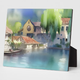 German River Village Fotoplatte