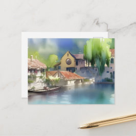 German River Village Postkarte