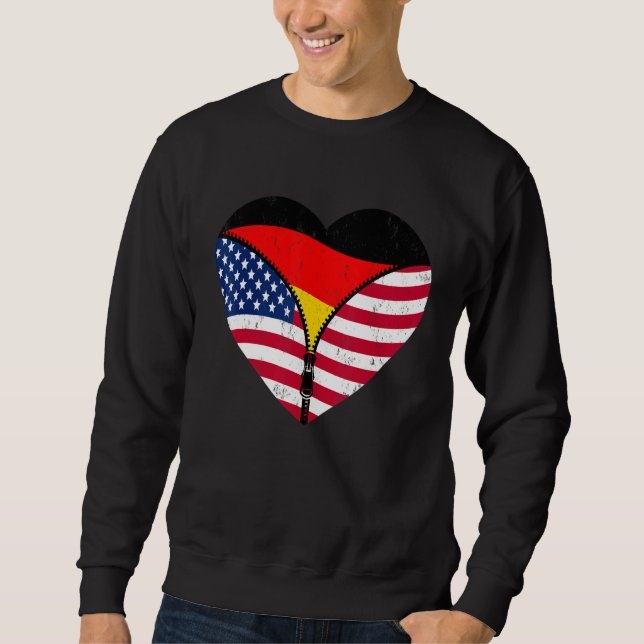 German Roots America Grown For Half Germany Americ Sweatshirt (Vorderseite)