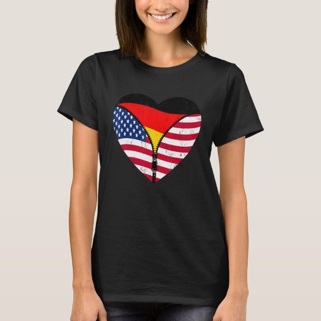 German Roots America Grown For Half Germany Americ T-Shirt (Vorderseite)