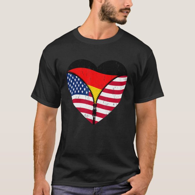 German Roots America Grown For Half Germany Americ T-Shirt (Vorderseite)