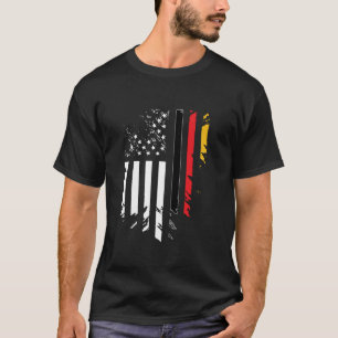 German Roots American Grown Deutschland USA Flagge T-Shirt