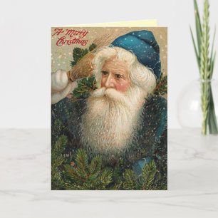 German Santa Vintage Christmas Card Feiertagskarte