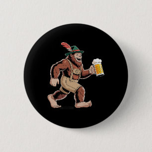 German Sasquatch Beer Funny Premium Button