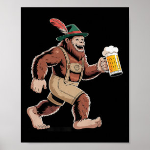 German Sasquatch Beer Funny Premium Poster
