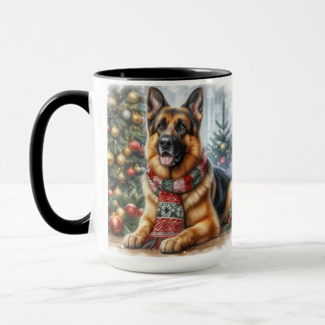 German Shepard Christmas Coffee Tasse Cup (Links)