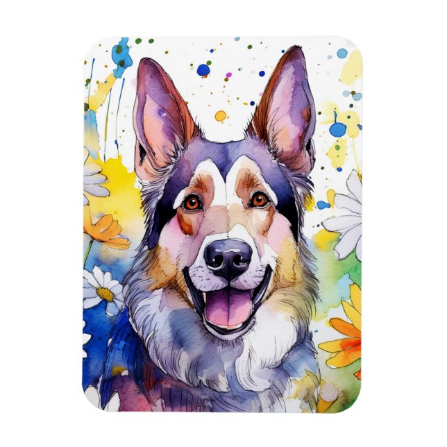 German Shepard Foto Magnet (Vertikal)