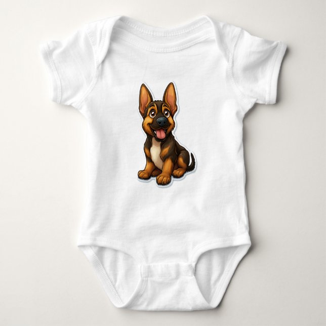 German Shepard Puppy Baby Strampler (Vorderseite)