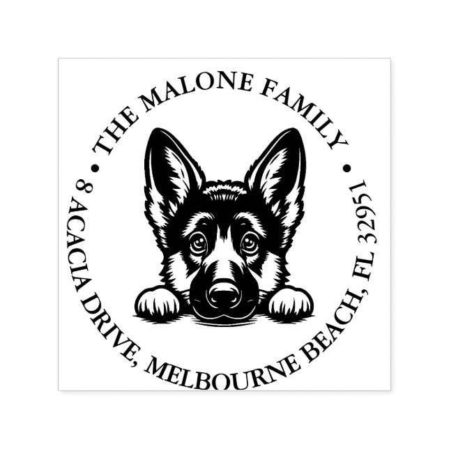 German Shepard Puppy Personalisiert Theme Permastempel (Design)