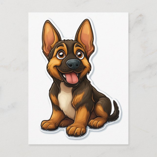 German Shepard Puppy Postkarte (Vorderseite)