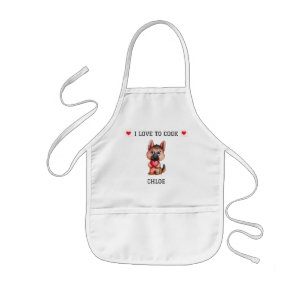 German Shepard Welpe "I Liebe to Cook" personalisi Kinderschürze
