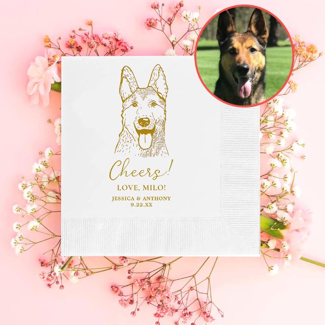 German Sheperd Dog Personalisiert Cheers Napkins Serviette (Von Creator hochgeladen)