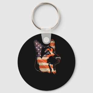 German Shepherd 4. Juli American Flag Schlüsselanhänger
