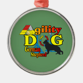 German Shepherd Agility Ornament Aus Metall