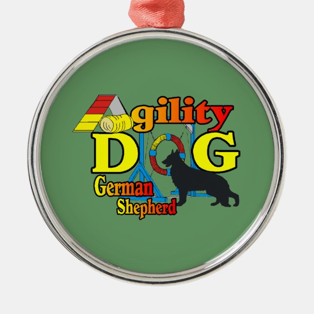 German Shepherd Agility Ornament Aus Metall (Vorne)