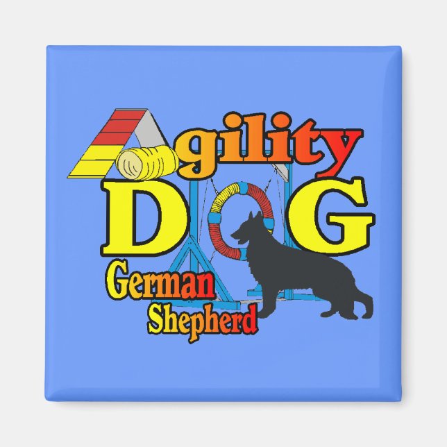 German Shepherd Agility Shirts Geschenke Magnet (Vorne)
