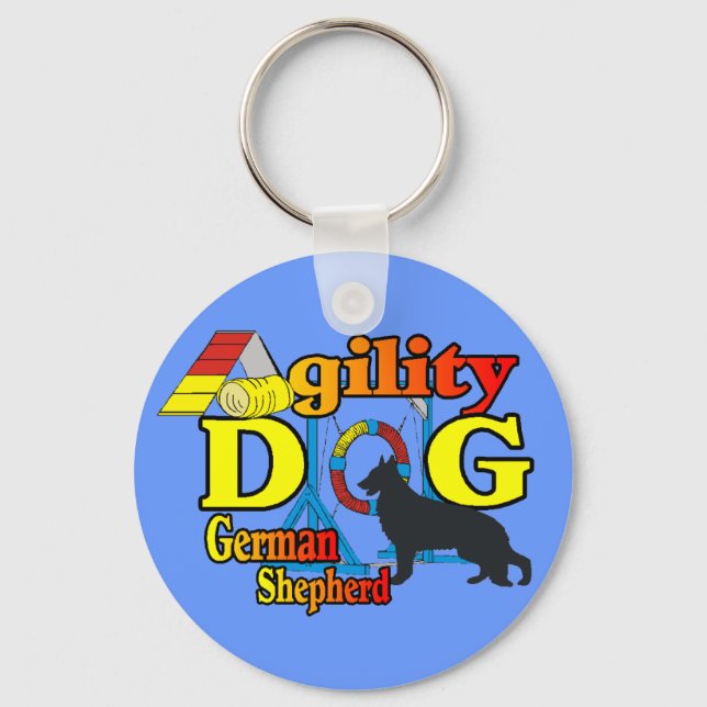 German Shepherd Agility Shirts Geschenke Schlüsselanhänger (Vorderseite)