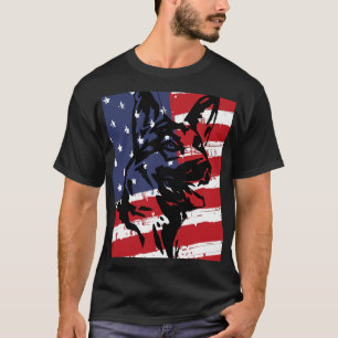 German Shepherd American Flag Patriotic Usa T-Shirt
