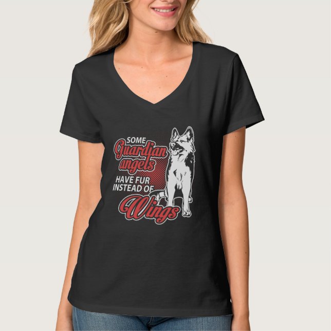 German Shepherd Angel Have Fur Instead Wings T-Shirt (Vorderseite)