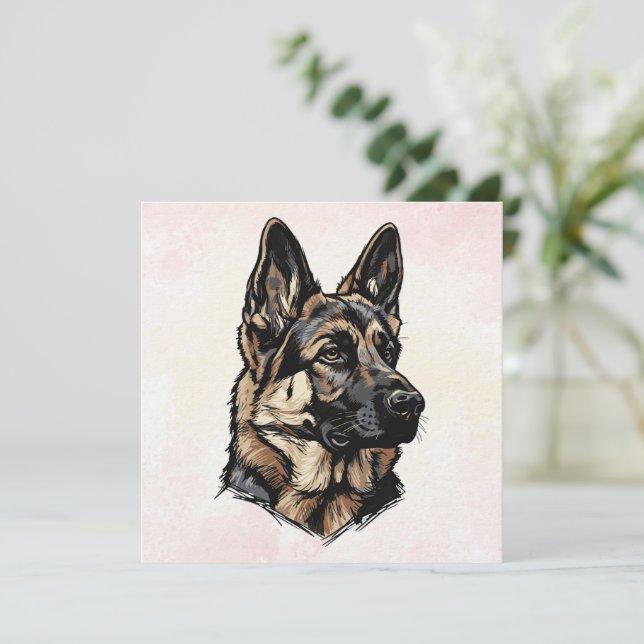 German Shepherd Art Einladung (Stehend Vorderseite)